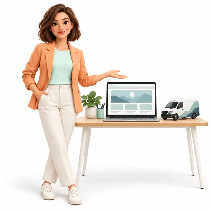 Evie bij een websiteontwerp