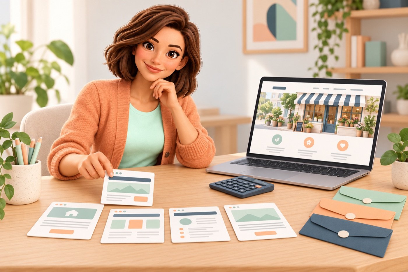 Evie brengt pagina’s, functies en budget samen. De inhoud van je website bepaalt welk werk er nodig is.