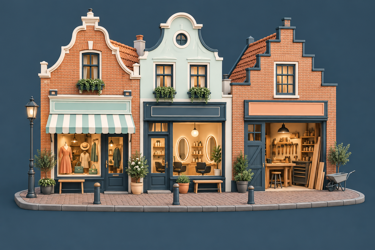 Illustratie van lokale bedrijven